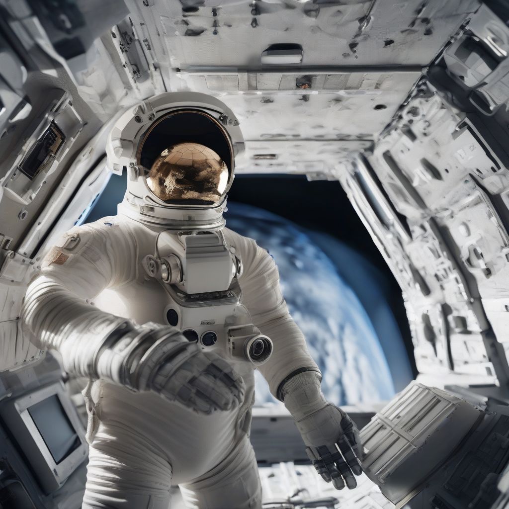 Astronaut Holding 3D Printed Object