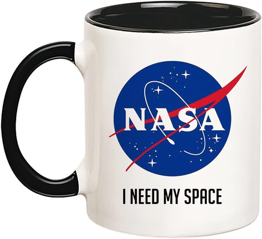 Fonhark - Nasa Meatball Logo Mug I Need My Space, 11 Oz Novelty Coffee Mug/Cup