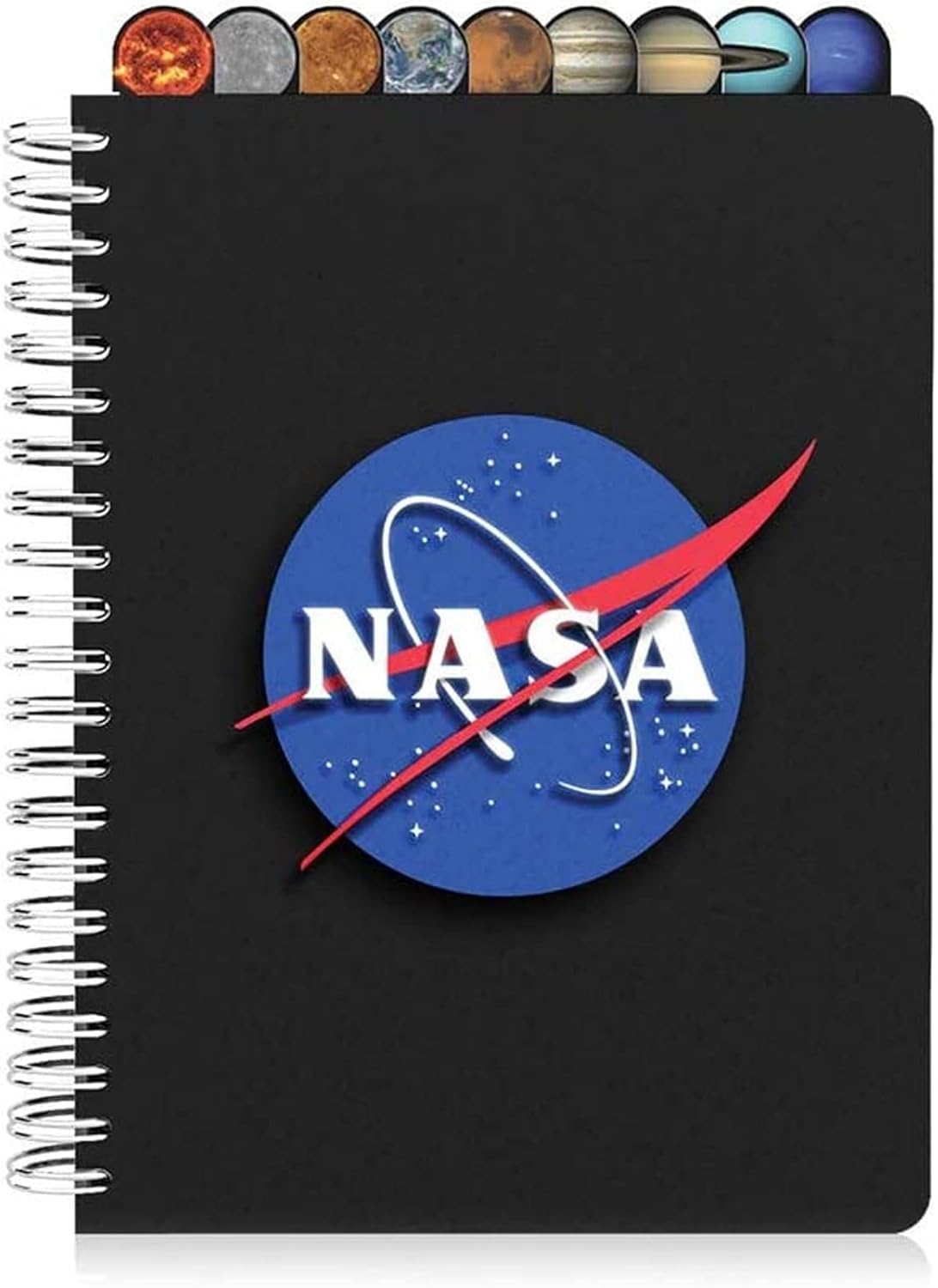 JUST FUNKY NASA Journal with Planetary Tabs | Nine Tabs Based Around Our Solar System | Space-Themed Personal Notebook for Writing or Drawing | Officially Licensed