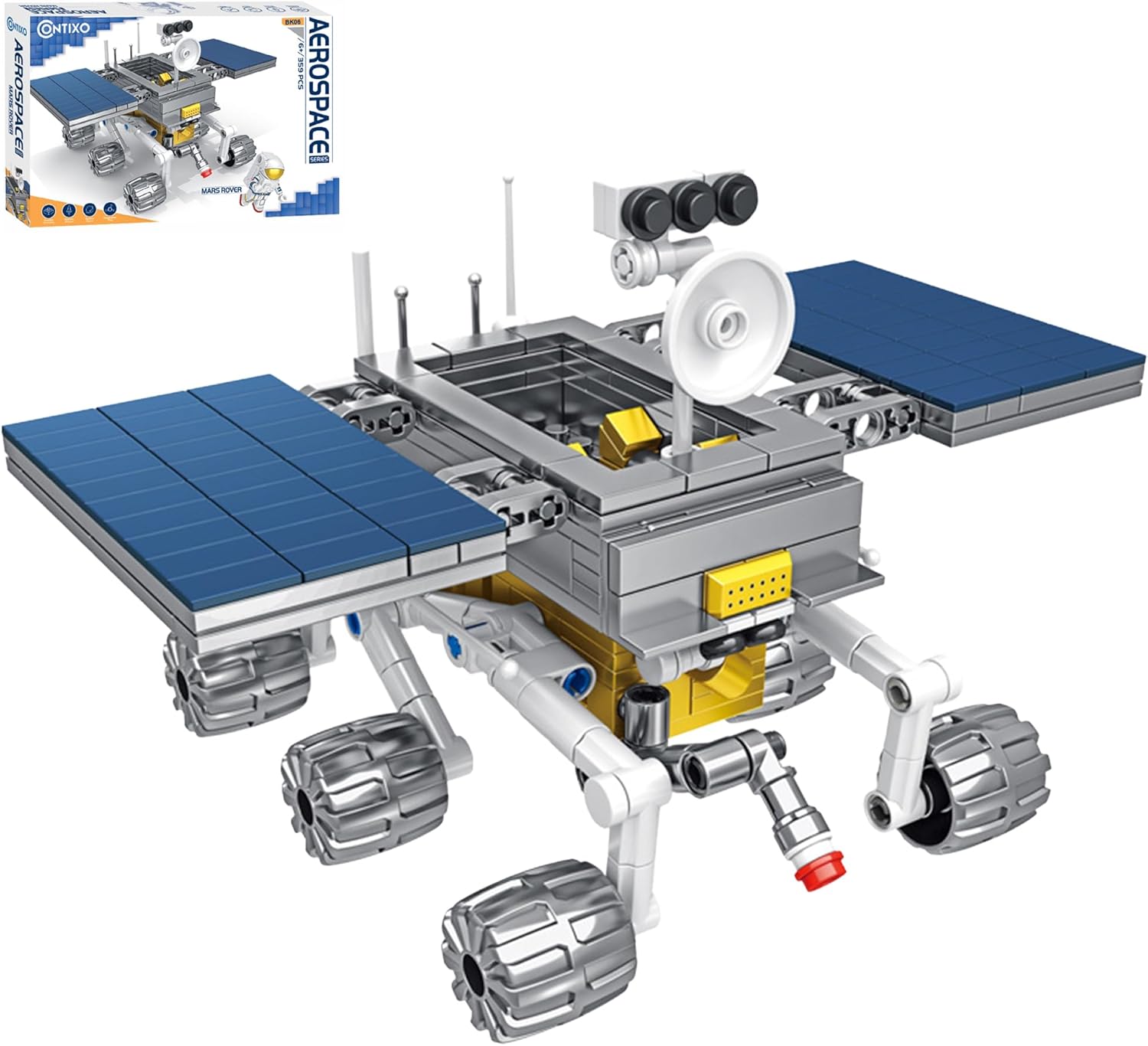 Contixo Building STEM Toys - Space Exploration Building Kit 359 PCS, BK06 Aerospace Astronaut Building Block Brick Set, Mars Rover Model Space Toy for Girls Boys Kids Aged 6-12