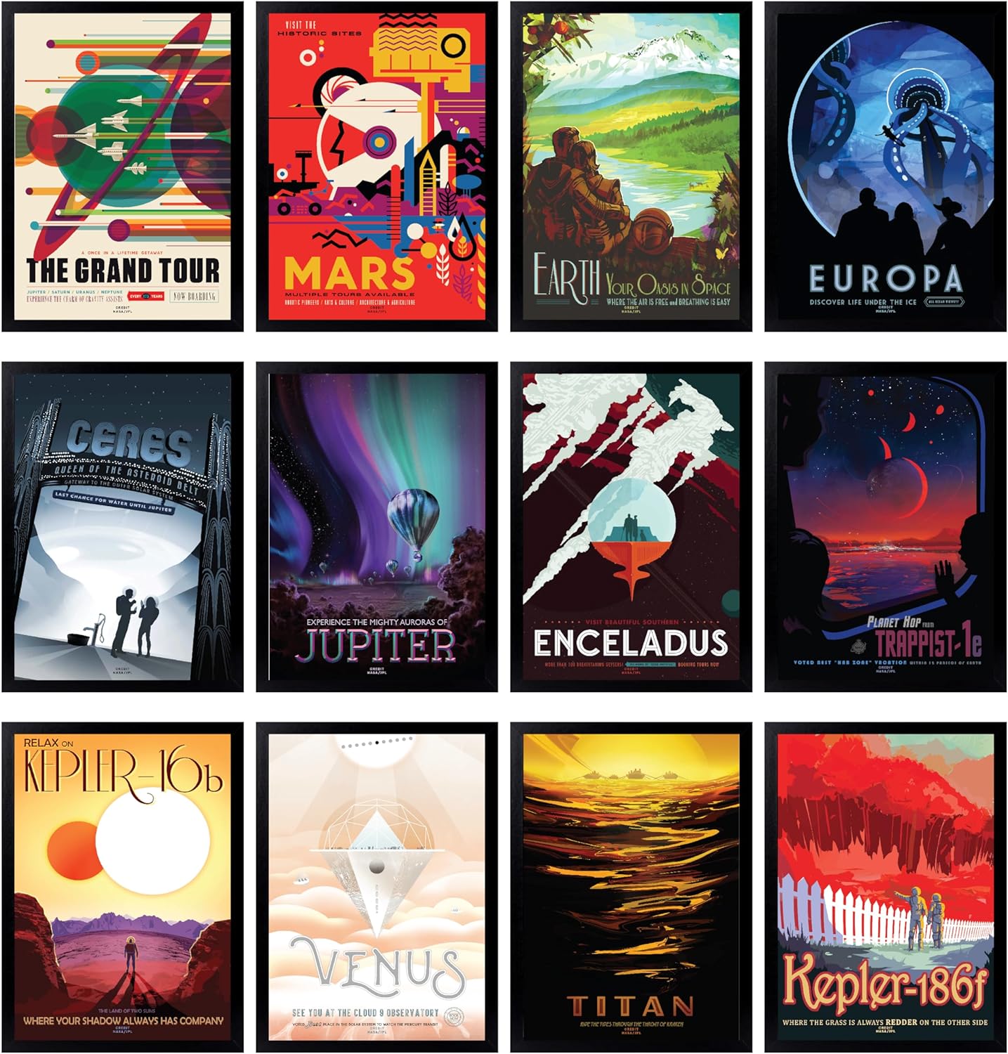 97 Decor Outer Space Decor For Boys Room - Vintage Space Poster For Bedroom Men, Sci-fi Planet Wall Decor Aesthetic, Retro Space Wall Art Prints, Futurism Astronomy Pictures For Kids (7x10 Unframed)